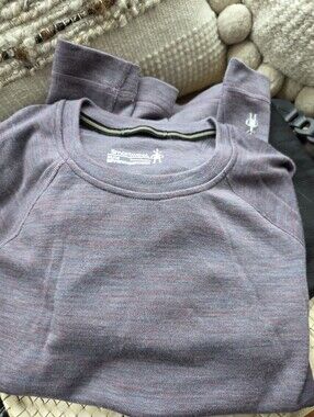 Smartwool Merino 250 Base Layer Crew Top Women’s Medium Chalk Violet Heather 100